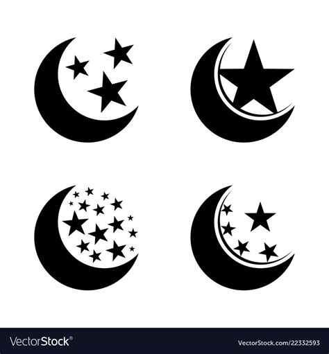 Crescent Moon And Stars Vector Half Moon Free Vector Eps Cdr Ai Svg