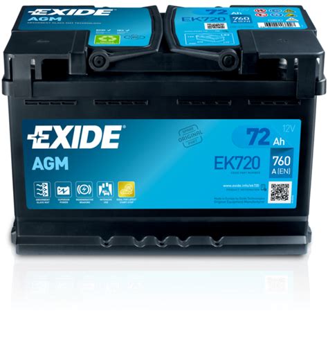 Autobaterie EXIDE Start Stop AGM 12V 72Ah 760A EK720