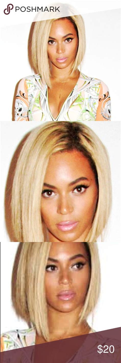Beyoncé Blonde Wig Asymmetrical bob haircuts Handmade hair clip