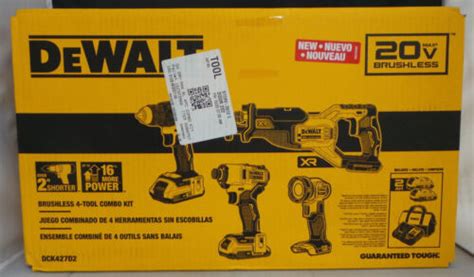 Dewalt Dck427d2 20v Max 4 Tool Combo Kit Includes 2 Batteries Charger