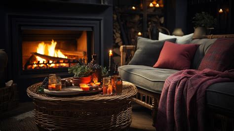 Premium Ai Image Cozy Fire Place Hd Wallpaper Photographic Image