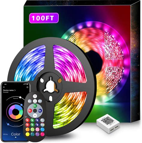 Nexillumi Led Lights For Bedroom 100ft Music Sync Color