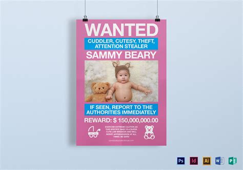 Funny Kids Wanted Poster Design Template in PSD, Word, Publisher, Illustrator, InDesign