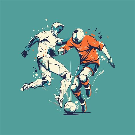 Premium Vector Soccer Players Fighting For The Ball Vector