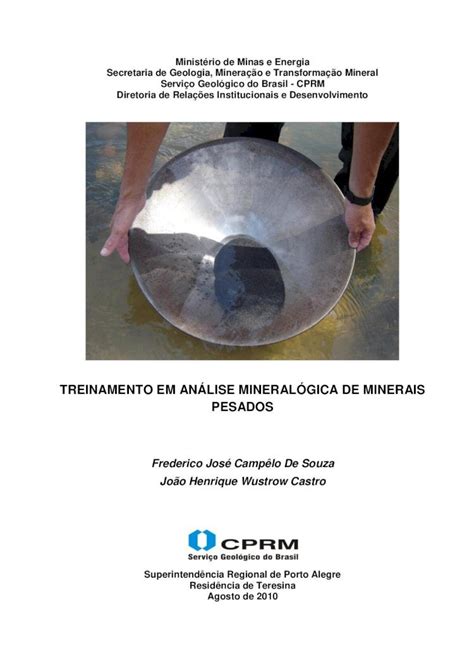 Pdf Treinamento Em An Lise Mineral Gica De Minerais Rigeo Cprm Gov