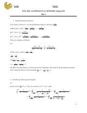 Hw S Sol Mathematical Methods Pdf Name Email Eml Mathematical