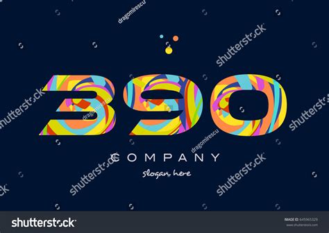 number digit numeral logo colored stock vector royalty