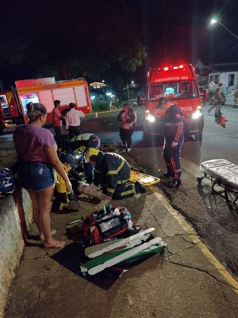 Motociclista fica ferido em acidente de trânsito em Fraiburgo Éder