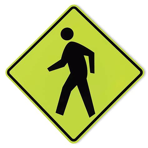 Pedestrian Crossing Sign - 30 x 30" H-6584 - Uline