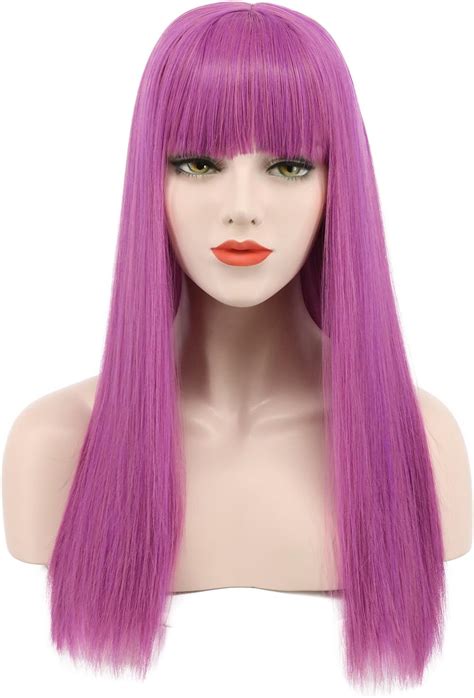 Karlery Adult Women Natural Straight Fashion Purple Flat Bang Cosplay