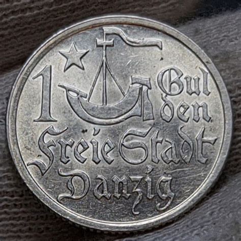 Danzig Gulden Kogge Silber Low Unc Spot