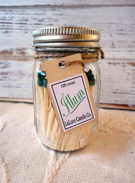 Matches In A Mini Mason Jar With Wooden Label Etsy Mini Mason Jars