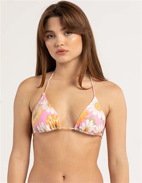 O Neill Sunnyside Floral Venice Triangle Bikini Top Pink Combo Tillys