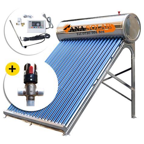 Panou Solar 150 L Nepresurizat Inox Cu Controller Vana Amestec Apa