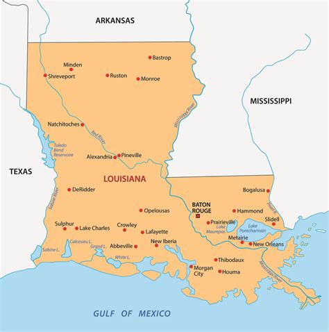 Louisiana Map With Cities