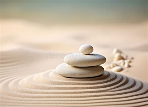 Zen Stacked Smooth Stones Sea Pebble Balancing Pebbles Stock