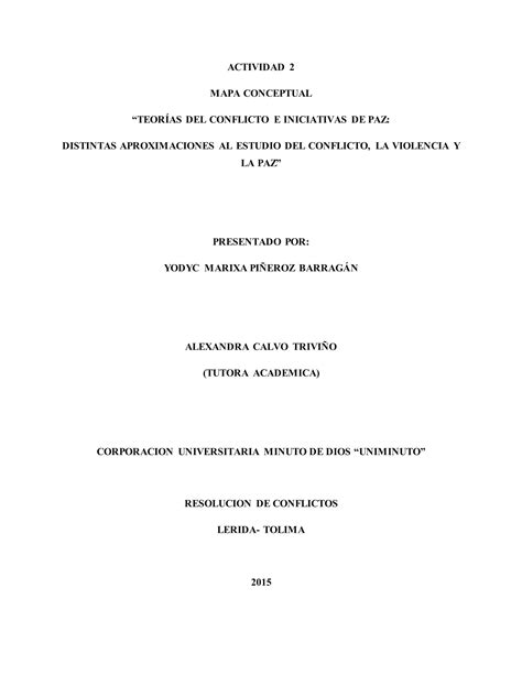 Actividad 2 Mapa conceptual Teorías del conflicto e iniciativas de paz