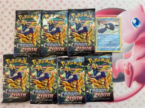 7 Crown Zenith Booster Packs Factory Sealed W Free Gift Kyogre Card