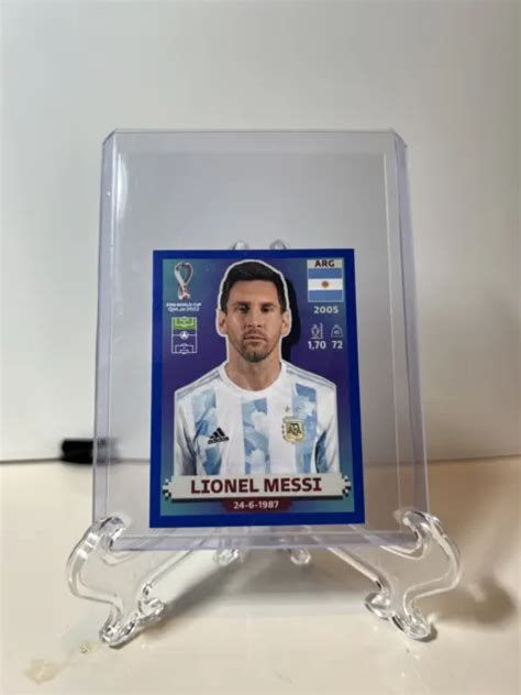 PANINI FIFA WORLD Cup Qatar 2022 LIONEL MESSI Blue Parallel Sticker ARG