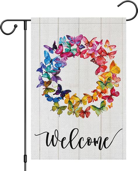 Amazon Heyfibro Welcome Spring Summer Garden Flag 12x18 Double