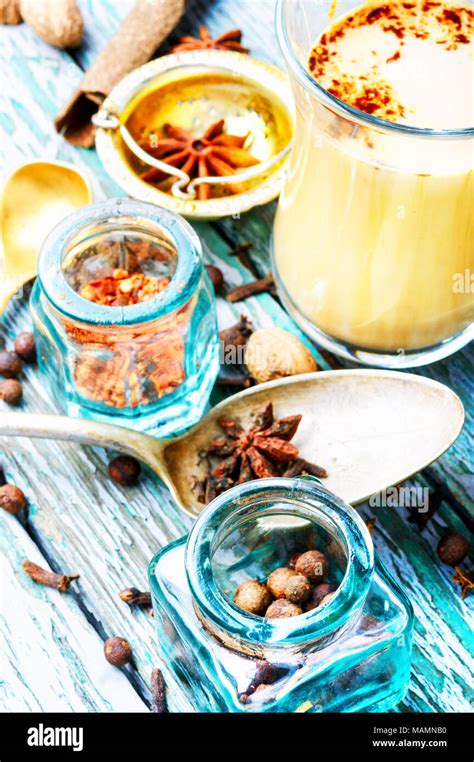 Glass Cup Of Traditional Indian Masala Teamasala Chai Stock Photo Alamy