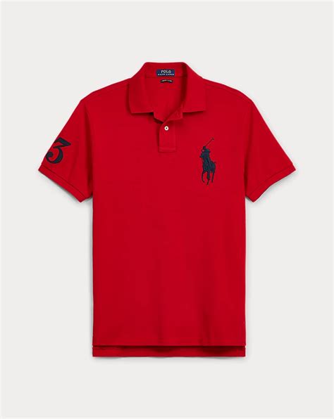 Custom Slim Fit Mesh Polo Para Homen Ralph Lauren® Pt