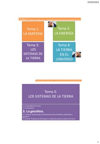 Tema Los Sistemas De La Tierra La Geosfera Presentacion Pdf