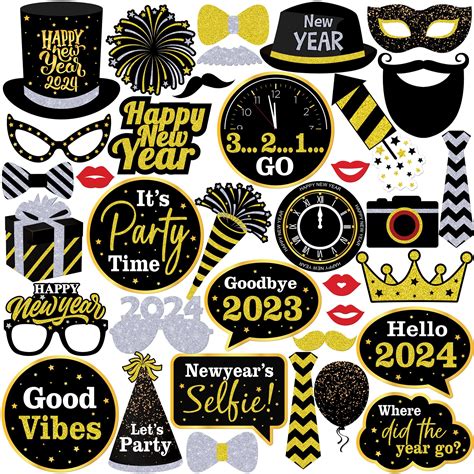 Buy KatchOnNew Year Photo Booth Props 2024 Pack Of 26 2024 Photo