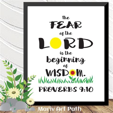 The Fear Of The Lord Is The Beginning Of Wisdom Proverbs 9 10 Etsy