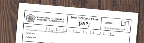 SSP Pajak Cara Mengisi Surat Setoran Pajak