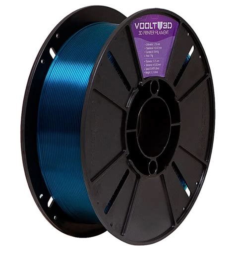 Filamento PLA Azul Oceanico Translúcido Voolt 3D 1 75mm 1kg