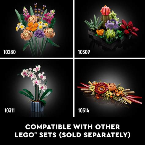 Lego Icons Wildflower Bouquet Set Artificial Flowers With Poppies And Lavender Adult