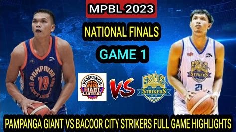 MPBL HIGHLIGHTS PAMPANGA VS BACOOR CITY GAME 1 FINALS BEST OF 5