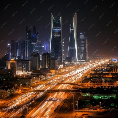 Premium AI Image | riyadh saudi arabia march city skyline illuminated ...