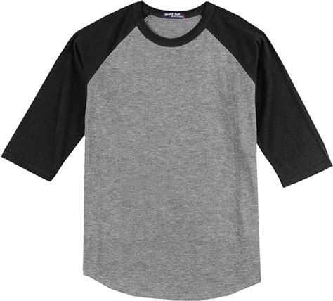 Sport Tek Big Men S 3 4 Sleeve Raglan Baseball T Shirt 3xl Gray Black 590b Clothing