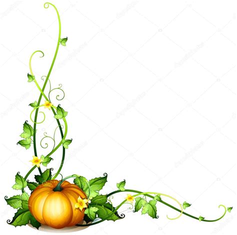 A Pumpkin Vine Decor Stock Vector Image By ©interactimages 22317251