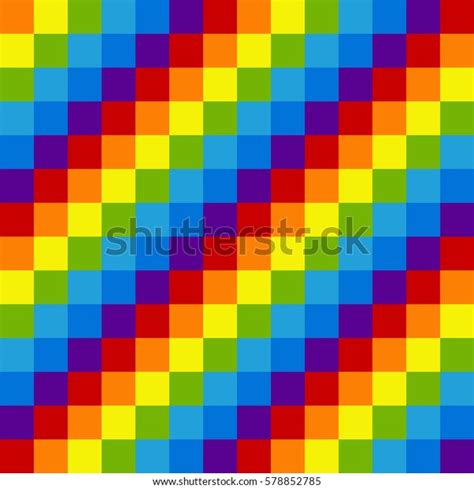 Rainbow Pixel Seamless Pattern Alternating Colored Stock Vector ...