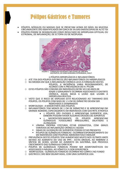 Pólipos Gástricos e Tumores Pólipos Gástricos e Tumores PÓLIPOS