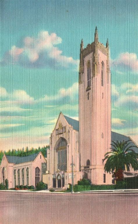 Vintage Postcard 1930s First Methodist Church Hollywood Ca California