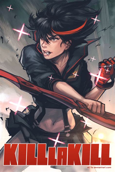 Caleb Thomas Matoi Ryuuko Senketsu Kill La Kill 10s 1girl Black Hair Blue Eyes Copyright