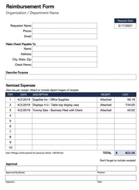 Costum Daycare Reimbursement Form Template Word Sample Minasinternational