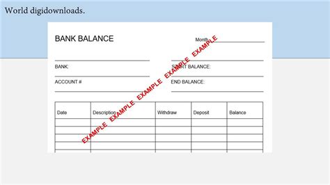 Bank Balance Sheet Printable Bank Account Transactions - Etsy