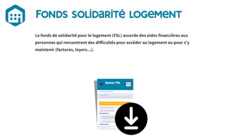 Dossier Fsl T L Charger Fonds De Solidarit Logement