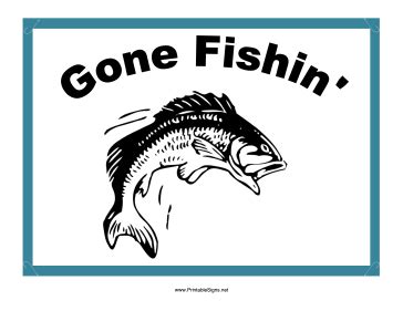 Printable Gone Fishing Sign