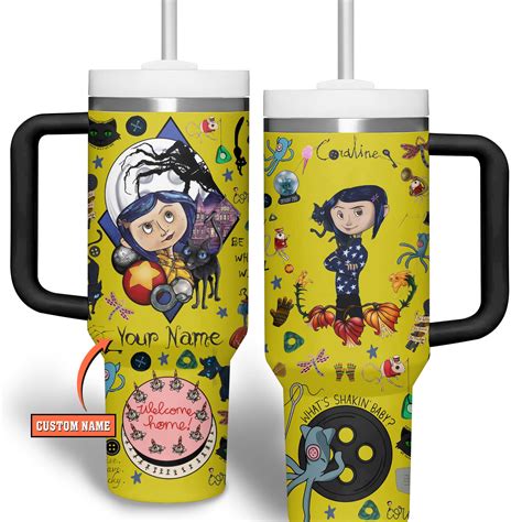 Coraline Cartoon Custom Stanley Quencher 40oz Stainless Steel Tumbler