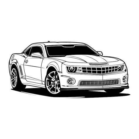 Ilustração de carro em preto e branco para design conceitual | Vetor ...