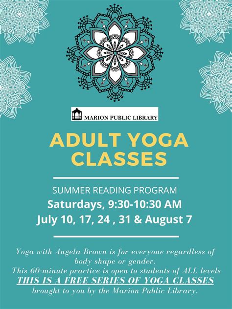 Adult Yoga Classes Marion Public Library