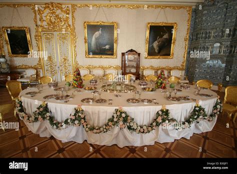 lavish table setting  catherines palace  pushkin st petersburg