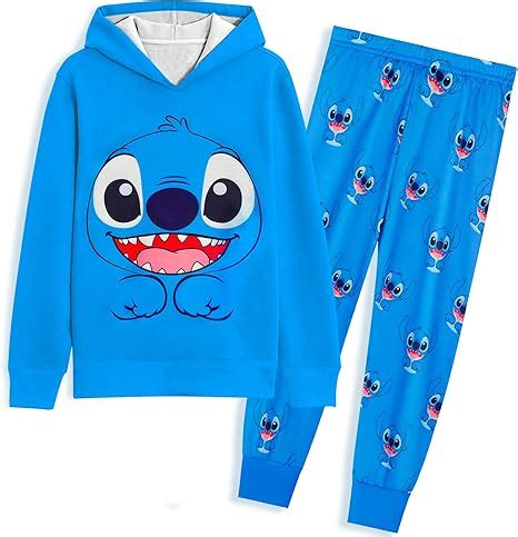 Stitch Tuta Da Bambina Per Bambini Pezzi Con Cappuccio E