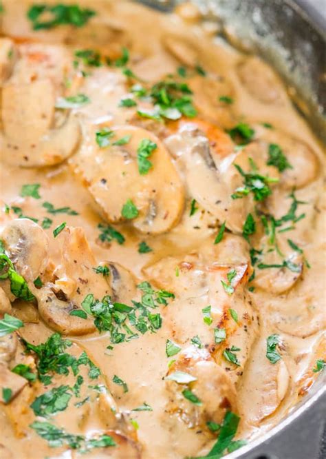 This Chicken In White Wine Sauce With Mushrooms Is A Simple Yet Very Elegant Dish Featuring